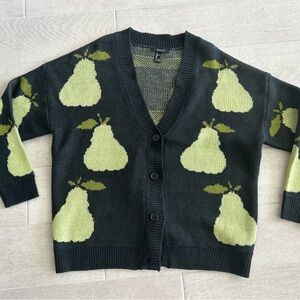 Pear Print Cardigan - S